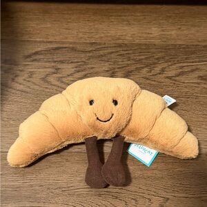 Jellycat Smiling Croissant Plush in Tan and Brown